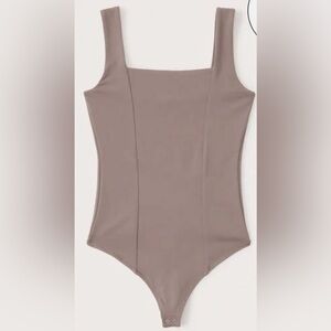 Abercrombie and Fitch Brown Seamed Square Bodysuit